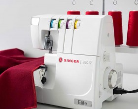 Máy vắt sổ gia đình SINGER SE017, Vắt sổ chập se bèo 2 kim 4 ống chỉ