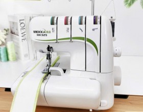 Máy vắt sổ gia đình 2 kim 4 ống chỉ MEKKA  MK325, Vắt sổ -Se bèo